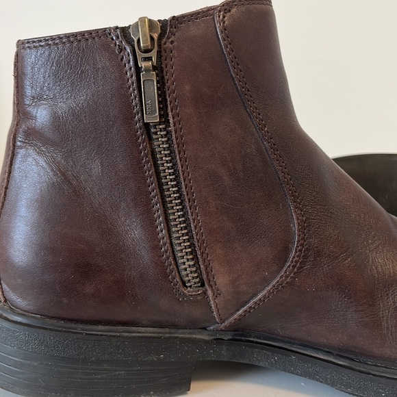 Geox men’s  leather brown Ankle  Boots With Zip Size 42 - Picture 5 of 11